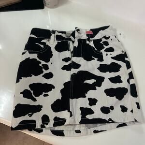 ASOS Skirt cow print denim